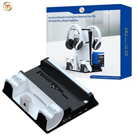 JYS-P5130-2 pour PS5/PS5Slim Host Base de refroidissement multifonctionnelle avec poignée HUB Contact Double charge Console de jeu Support pour écouteurs