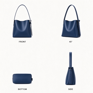 Bolsos de Hombro Tipo Cubo de Piel Vegana para Mujer, con Correa Ajustable, Capacidad de 16L, Forro de Algodón, Modernos para Uso Diario - Product Image 3