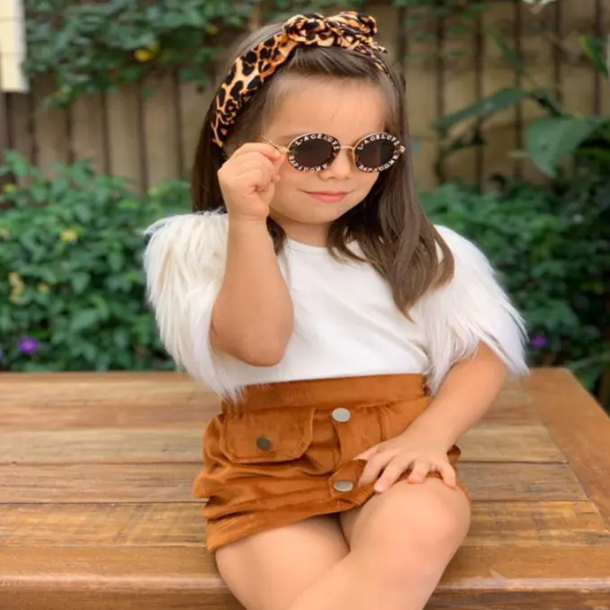 Children Wholesale Girls Baby Kids 2pcs Clothes Sets Summer Fashion Designer Kids Clothing Little Girls Dresses