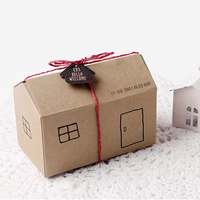 Brown & White House Design Cookie Box LOGO personnalisable pour collations Biscuits DIY Party Favors Emballage alimentaire