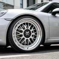 Jantes XINGTU forgées en deux parties à profil profond et à motif maillé, 19, 20, 21 pouces, polies avec rebord échelonné pour Porsche 911 991 992 997 964 Turbo 996