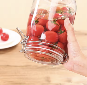 Immagazzinaggio <span class=keywords><strong>barattolo</strong></span> di <span class=keywords><strong>vetro</strong></span> lato dritto in acciaio inox Clip <span class=keywords><strong>guarnizione</strong></span> in gomma per la conservazione degli alimenti da cucina - Product Image 4