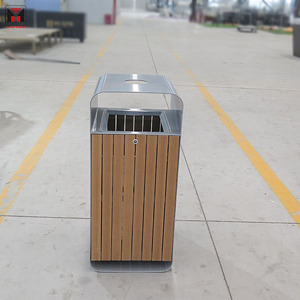 Thương mại mua sắm hội trường thép không gỉ Thùng rác có thể chất lượng cao Rắn gỗ thông gỗ nhà để xe <span class=keywords><strong>bin</strong></span> cho vườn đường phố - Product Image 2