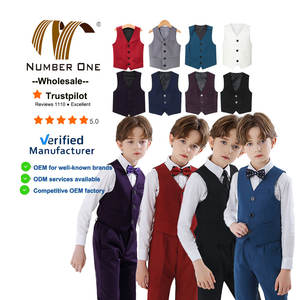 Wholesale <strong>Boys</strong> Vest Kids Gentleman Formal <strong>Suit</strong> Wedding Party Jacket Coat Performance Costumes Prince <strong>Waistcoat</strong> for Children - Product Image 1