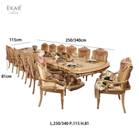 Ensemble de table à manger et de chaises en bois massif baroque nouveau design-Ensembles de salle à manger élégants pour des repas de luxe