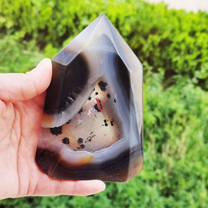 Usine Directe Naturel Poli <span class=keywords><strong>Rare</strong></span> Agate Géode Tours Amour-Thème Guérison Cristal Point Obélisque pour Décoration Cadeaux Souvenirs - Product Image 3