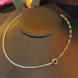 Xinfly Fashion Choker 18k Pure Gold 1.0ct Natural Diamond Tennis <b>Necklace</b> - Product Image 5
