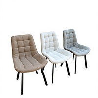 Chaise de salle à manger moderne minimaliste avec structure en acier au carbone et revêtement en tissu, aspect haut de gamme pour la maison/l'hôtel/le restaurant, utilisation en salle de conférence