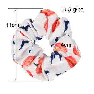 Coletero de Halloween con estampado de calavera, fantasma, calabaza, araña y murciélago, lazo para el pelo de tela para mujer, estilo lindo para fiestas y festivales - Product Image 3