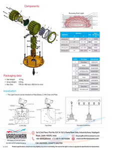 Feu d'approche LED conforme 6.6A Feu d'obstacle aérien unidirectionnel à extrémité/seuil surélevé avec fonction d'avertissement - Product Image 4