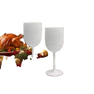 Verres à vin en plastique réutilisables OEM 450 ml, incassables, sans BPA, en Tritan, avec logo personnalisé, pour bar, en acier inoxydable - Product Image 1
