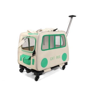 Cat Bus <b>Pet</b> Trolley <b>Carrier</b> Breathable Rolling Travel Bag for Cats Small Dogs <b>pet</b> <b>carrier</b> - Product Image 5