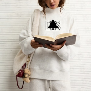 Felpa <span class=keywords><strong>Oversize</strong></span> con Collo Alto Personalizzata con Logo Ricamato o Stampato in <span class=keywords><strong>Pile</strong></span> 300g per <span class=keywords><strong>Donna</strong></span> Pullover Pesante Invernale - Product Image 3