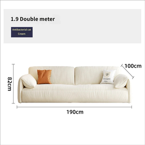 Juego de Sofá Cama de Tela Estilo Moderno Minimalista con Cojines Rellenos de Algodón Ecológico y Duradero para Salas de Estar Pequeñas - Product Image 2