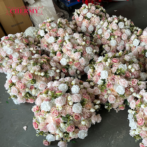 CHERMY Blanco Rosa Flores artificiales Seda 60cm Rosa Hortensia <span class=keywords><strong>Mesas</strong></span> grandes para Bola <span class=keywords><strong>de</strong></span> flores Pieza central Decoración <span class=keywords><strong>de</strong></span> la boda - Product Image 2