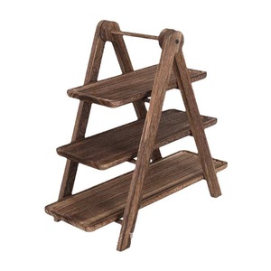 Estante de Madera de Tres Niveles, Bandeja de Exhibición de Madera Maciza, Multiusos, para el Hogar, Comedor - Product Image 1