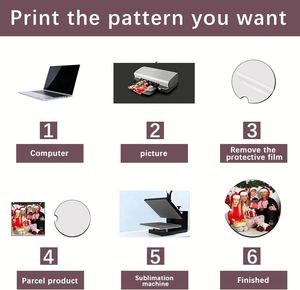 64Pcs Car <b>Coasters</b> With <b>Cork</b> Back 2.75 Inch Free Shipping .Custom Mdf Sublimation Cup Holder Blanks - Product Image 3