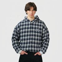 Vestes personnalisées pour hommes, veste courte à carreaux, veste en flanelle à carreaux, fermeture éclair, style streetwear, vêtements de travail, broderie personnalisée