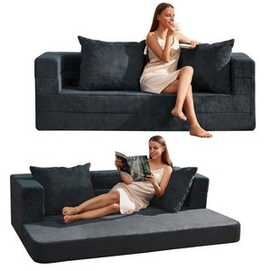 Sillón Puff Plegable 3 en 1 de Estilo Moderno para Adultos, Convertible en Cama con Almohada, Sofá de Piel Sintética Grande para el Suelo - Product Image 5