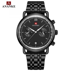 Montres à quartz pour hommes <span class=keywords><strong>ANANKE</strong></span>, étanches, bracelet en acier inoxydable, calendrier automatique, montre-bracelet de style business, montre pour homme AN40, Relogio Masculin - Product Image 2