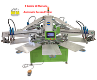 Machine d'impression sérigraphique entièrement automatique DGRuida 4 couleurs avec 10 tables pour usage industriel, fabriquée en Chine
