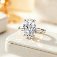 Fabricant de bijoux fins, usine de bijoux en argent 925, bague de fiançailles solitaire en zircone cubique de taille ovale, bijoux en gros pour femmes