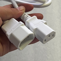 Câble d'extension secteur 1M 10A, prise C13 IEC vers fiche C14 IEC, blanc, cordon d'alimentation 3*1mm²