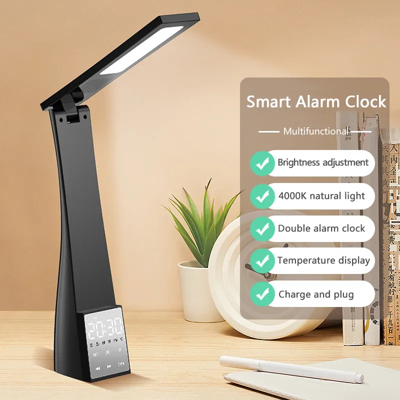 2023 hot speaker With alarm clock T1 LED BT Three gear color temperature multifunctional four in one learning desk lamp speaker