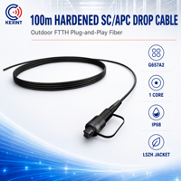100m FastConnect Gehärtetes SC APC G657A2 Outdoor FTTH-Anschlusskabel IP68 Plug-and-Play 1-Kern LSZH Glasfaserkabel