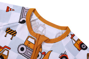 Custom Fold Over Cuff Sleeper Bamboo Viscose Baby Pajamas Newborn <strong>Kids</strong> Long Sleeve Double Zipper Bamboo Baby Romper - Product Image 2