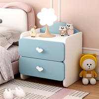 Table de Chevet Simple et Moderne en Bois, Meuble de Rangement Économique et Intelligent pour Petites Chambres d'Enfants, Idéal pour Appartements