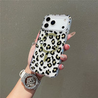 Coque de téléphone magnétique IMD imprimée léopard plaqué or pour iPhone 17 Air, 17 Pro, 18 Pro Max