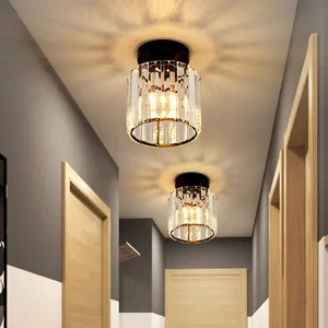 Led đèn trần pha lê Chụp đèn vàng đen phòng khách phòng ngủ hiện đại tròn vuông trang trí đèn trần E27 - Product Image 1