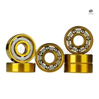 Roulements à billes en acier à gorge profonde ABEC-9 en acier chromé GCR15 avec revêtement en titane doré 608 627 pour patins à roues alignées