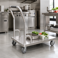 Chariot de service mobile en acier inoxydable 304 201, largement utilisé pour la restauration, chariot de salle à manger en acier inoxydable pour restaurant et hôtel