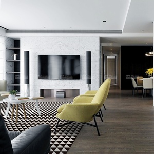 Nouvelles carreaux de sol géométriques en céramique mate noire et blanche à motif <span class=keywords><strong>moulin</strong></span> à vent de 4 pouces pour salle de bain moderne, douche, restaurant, cuisine - Product Image 6
