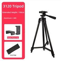 Trépied Appareil Photo Réglable de 1,5 M avec Support de Clip Téléphone Universel pour DSLR, Montage Projecteur, Diffusion en Direct sur Téléphone 3110/3120