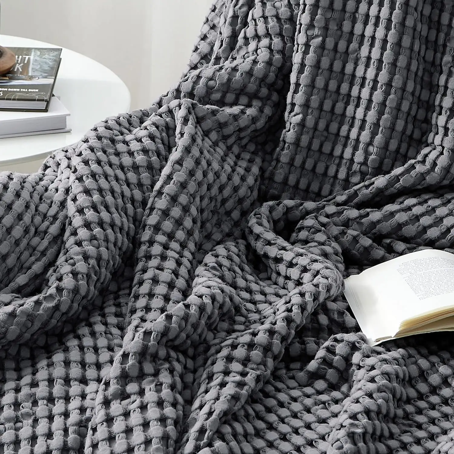 Luxus Bambus Waffel-Design solide Farbe Kühldecke für Bett, Couch und Sofa