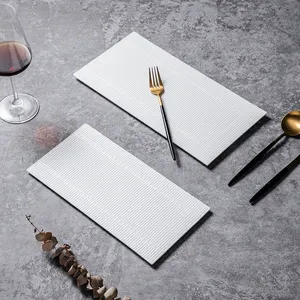 P & T-platos rectangulares blancos para Catering, Hotel, Hotel, postre puro, modernos