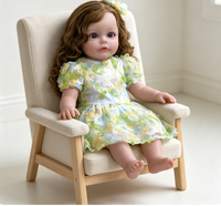 Poupée Reborn de 22 pouces, nouvelle version, avec de longs cheveux - Poupée réaliste en plastique pour enfants, jouet compagnon pour les enfants, cadeau pour une fille