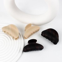 Nouvelles pinces à cheveux en acétate français givré haut de gamme, design personnalisé, pinces à cheveux rayées tendance pour femmes