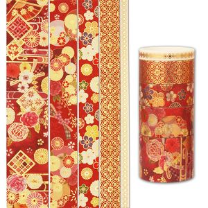 Floral Gold Foil Washi Tape 2M Kraft <b>Paper</b> Core 1 In Office DIY Decoration Blooming Flowers <b>Pattern</b> - Product Image 4