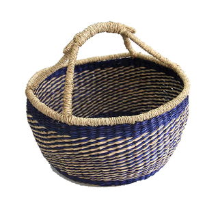 High Quality Colorful Seagrass Bolga <b>Storage</b> Basket Sustainable <b>Folding</b> Multifunctional <b>Boxed</b> Packaging Vietnam Manufacturer - Product Image 4