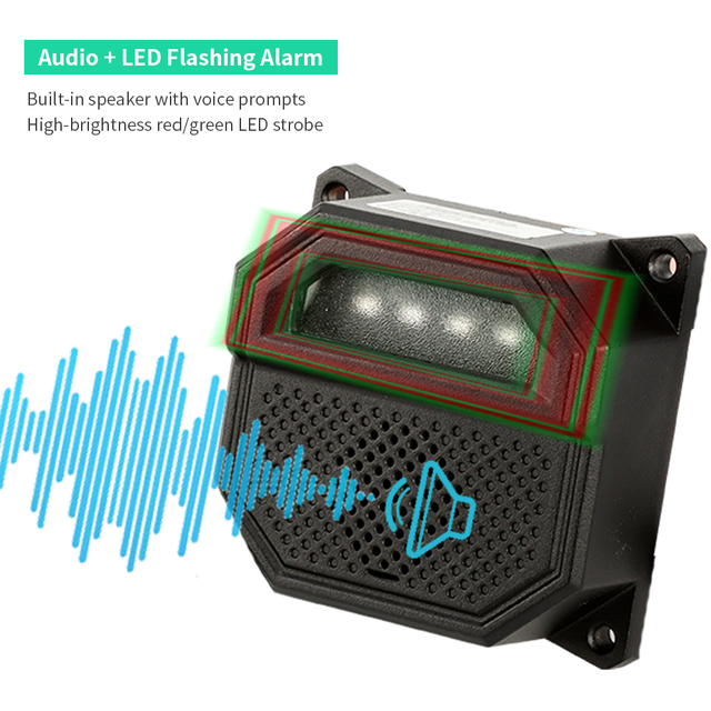 Pedestrian Warning Device Blind Spot Alarm Speaker Rs485 Interface Vehicle Voice Alarm Ip67 Waterproof Audio Visual System