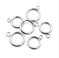 Anneau de rideau noir d'usine, solide, 32mm 38mm, en acier inoxydable, connecteur de boucle de bracelet à fermoir OT pour accessoires DIY, vente en gros