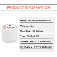 Gel Constructeur UV HS Private Label 15ml Non Collant Sans Chaleur Sans HEMA TPO/MEHQ pour Extension d'Ongles Professionnelles