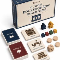 Jeu de société personnalisé pour la stratégie d'une librairie, avec billets en papier, pièces en bois et cartes de reverses |   OEM & ODM