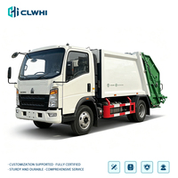 Nouveau camion à ordures compacteur arrière Howo 4x2 7M³ 150HP Euro 6, mini camions à ordures, camion compacteur de déchets Howo