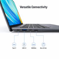 Yepyeni 15.6 İnç FHD IPS Laptop, Intel AMD A9-9400 2C2T İşlemci, 8GB RAM, 256GB SSD, İş ve Eğitim İçin Windows 11 Dizüstü Bilgisayar