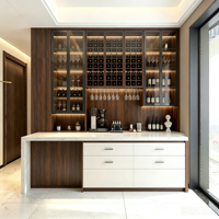 Meubles de rangement de salon en bois massif, élégants et modernes, armoire à vin modulaire, buffet personnalisé écologique